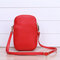 Women Genuine Leather Vintage Phone Bags Solid Bucket Bags Crossbody Bags - Red