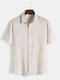 Mens Plaid Print Plain Summer Light Basic Short Sleeve Shirts - Khaki