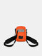 Men Nylon Reflective Design Large Capacity Crossbody Bag Lightweight Phone Bag Shoulder Bag - Orange