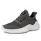 Men Knitted Fabric Breathable Light Weight Soft Sport Running Shoes - Grey