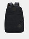 Unisexual Canvas Fabric Vintage Large Capacity Backpack Soft Waterproof Casual Travel Bag - Black