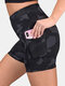 Женские камуфляжные байкерские шорты Sports Yoga Трусики с карманом - Черный
