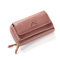 Stylish Pure Color Long Wallet Card Holder Purse For Women - Dark Pink