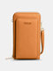 Women 6.5 inch Touch Screen Crossbody Phone Bag Faux Leather Large Capacity Multi-Pocket Waterproof Clutch Bag - Brown
