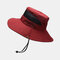 Mens Bucket Hat Outdoor Fishing Hat Climbing Mesh Breathable Sunshade Cap - Wine Red