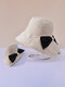 Women Cotton Cloth Casual Outdoor Bowknot Back Brim Extended Foldable Sunshade Bucket Hats - Beige