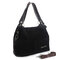 Women Solid Flannel Large Capacity Soft Leisure Tote Handbag Crossbody Bag - Black
