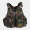 Men Polyester Fishing Vest Breathable Reflective Tactical Vest Multi-pocket Backpack - Green