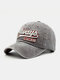 Men Washed Cotton Letter Pattern Patch Baseball Cap Outdoor Sunshade Adjustable Hats - Grey