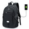 17 Inch Nylon Laptop Bag With USB Charger Casual Business Backpack For Men Women - Black