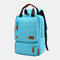 Women Waterproof School Bag Solid Large Capacity Backpack - Blue