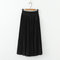 women's Minimalist Literary Elastic Waist Chiffon Pleated Skirt - Black