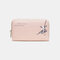 Women PU Leather Ethnic Multi-card Slots Photo Card Phone Bag Money Clip Wallet Coin Purse - Pink