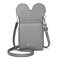 Women Cute Animal Phone Bag Solid Crossbody Bag - Grey