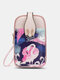 Women Cute Flamingo Elephant Pattern Print 6.5 Inch Phone Bag Crossbody Bag - 3