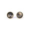 Trendy Stereoscopic Fish Scale Polarized Light Stud Earrings Metal Round Gemstone Earrings - #8
