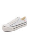 Women Small Daisies Lace Up Flat Trainers - White