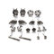 Vintage Geometric Stud Earrings Kit Wings Stereoscopic Owl Mermaid Tail Earrings  - Ancient silver
