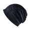 Women Windproof Warm Embossed Beanie Hats Outdoor For Both Hats And Scarf Use Multi-functional Hats - Black