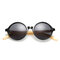 Fashion Retro Round Pure Handmade Bamboo Leg Sunglasses Anti-UV Eyewear Glasses For Men Women - Grey