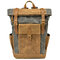 Men Vintage Canvas Casual Travel Large Capacity Waterproof Commuter Bag Backpack - Deep Grey