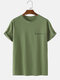 Mens 100% Cotton Character Print Crew Neck Short Sleeve T-Shirt - Dark Green