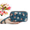 Women Waterproof Nylon Patchwork Three Zipper 5.5 inches Phone Bag Flower Clutch Bag Coin Purse - #06