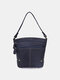 Woman Genuine Leather Handbags Multi-pocket Large Capacity Shoulder Bags Bucket bags Fashion Mommy Bags - Black
