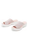 Women Large Size Solid Color Knitted Breathable Casual Wedges Slippers - Pink