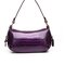 Women PU Leather Casual  Elegant Handbag Crossbody Bag Shoulder Bag - Purple