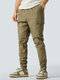Mens Solid Color Seam Detail Zip Cuff Cargo Pants - Khaki