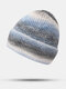 Unisex Mohair Knitted Ombre Flanging Fashion Cold Protection Beanie Hat - Gray