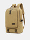 Men Canvas Vintage Large Capacity Laptop Bag Casual Outdoor Durable Backpack - Khaki