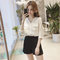 Hong Kong-flavored Shirt Small Fresh White Shirt Female New Fairy Fan Design Sense Of Small Lining Clothes - Apricot