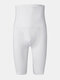 Mens Abdomen Control Hip Lift Breathable Hip Lifter Panties Shapewear With Pouch - White