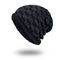 Hat Tide Knit Wool Hat Season Plus Warm Collision Color Small Square Head Outdoor Male Hat  - Black