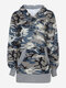 Women Casual Camouflage Print Hooded Hoodie - As Picture