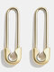 Trendy Simple Safety Pin Shape Alloy Earrings - Gold