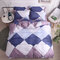 3-teiliges Bettwäsche-Set aus Baumwolle mit zweifarbigen Streifen, Vollkönigin, König, Super-Kingsize-Steppdecke, Bettbezug, Kissenbezug - #6