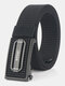 120CM Men Nylon Belt Automatic Buckle Quick Unlock Fashion Belt - Black Buckle-Black