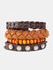 Vintage Multilayer Braided 4-piece Cowhide Bracelet Leather Bracelet For Men Women - 1