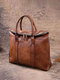 Men Retro Multi-pocket 15.6 Inch Laptop Bag Briefcase Business Handbag Crossbody Bag - Coffee