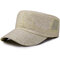 Men Cotton Solid Color Flat Cap Sunshade Casual Outdoors Simple Adjustable Hat - Beige