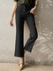 Solido Tasca Zip Frontale Su Misura Pantaloni Per Le Donne - Nero