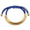 Leather Gold Plated Adjustable Bracelets  - Blue