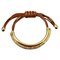 Leather Gold Plated Adjustable Bracelets  - Coffee