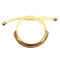 Leather Gold Plated Adjustable Bracelets  - Beige