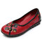 Folkways Frog Closures Slip On Lazy Flat Casual Shoes - Red