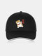 JASSY للجنسين القطن والبوليستر أزياء القط طباعة في الهواء الطلق عارضة قابل للتعديل في الهواء الطلق قبعة الشمس قبعة بيسبول - أسود