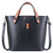 Vintage Women Faux Leather Bucket Bags Shoulder Bag Handbag Crossbody Bagss - Black
